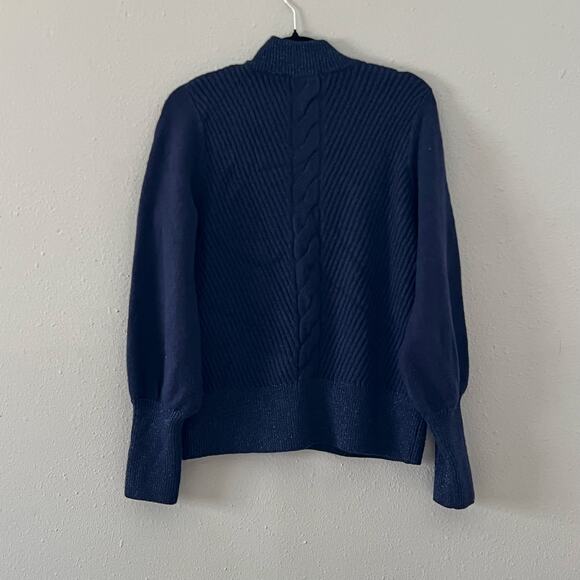 Maeve by Anthropologie Navy Textured Knit Sweater Women’s Size M Cozy Chunky - Picture 5 of 6